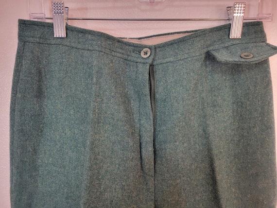 Vintage 1970s Junior House Green Wool Blend Flare… - image 7