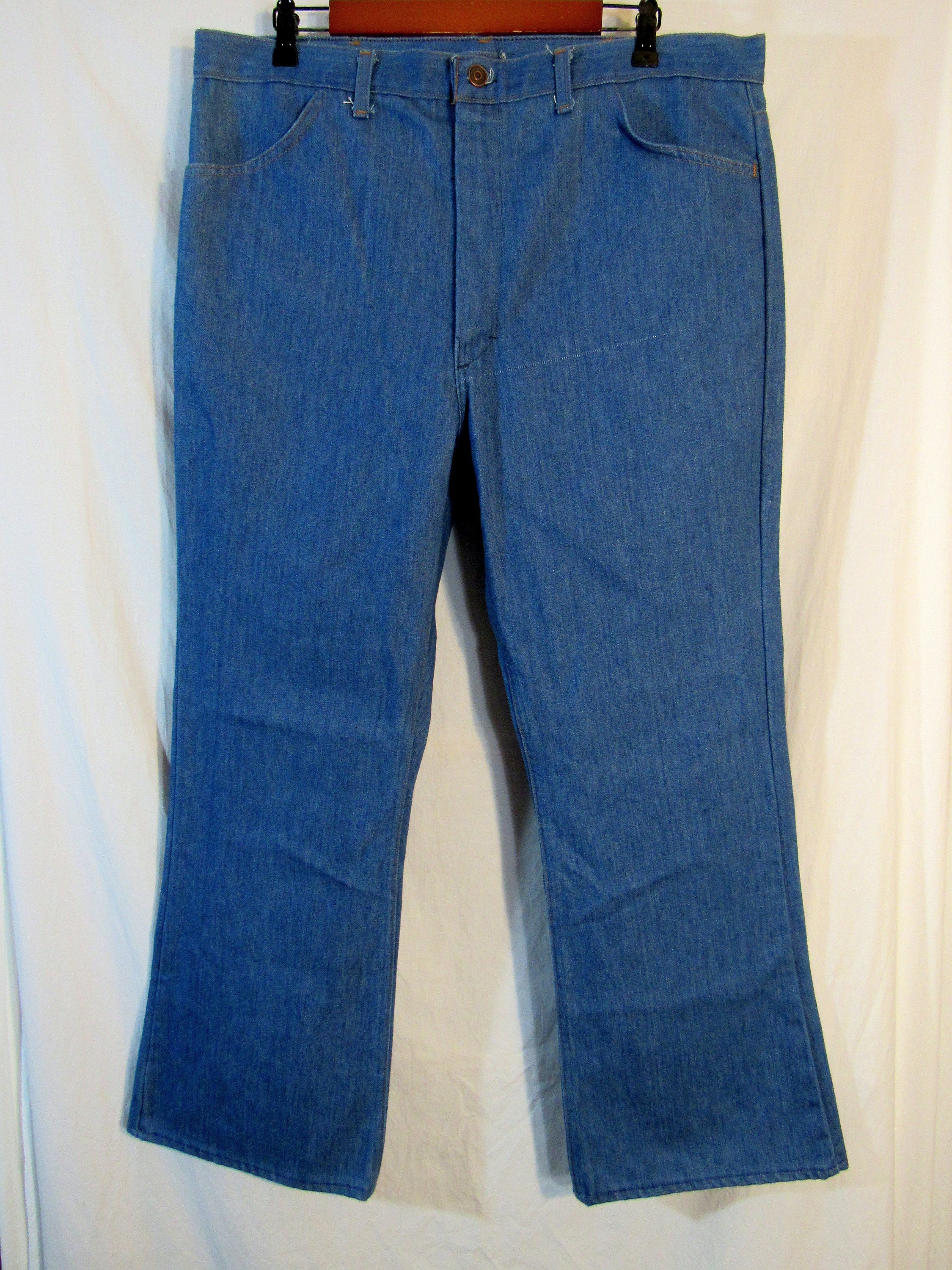 Kmart, Jeans, Vintage Kmart Sanforized Mensunisex Mid Wash Bell Bottom  Jeans With Zip Fly