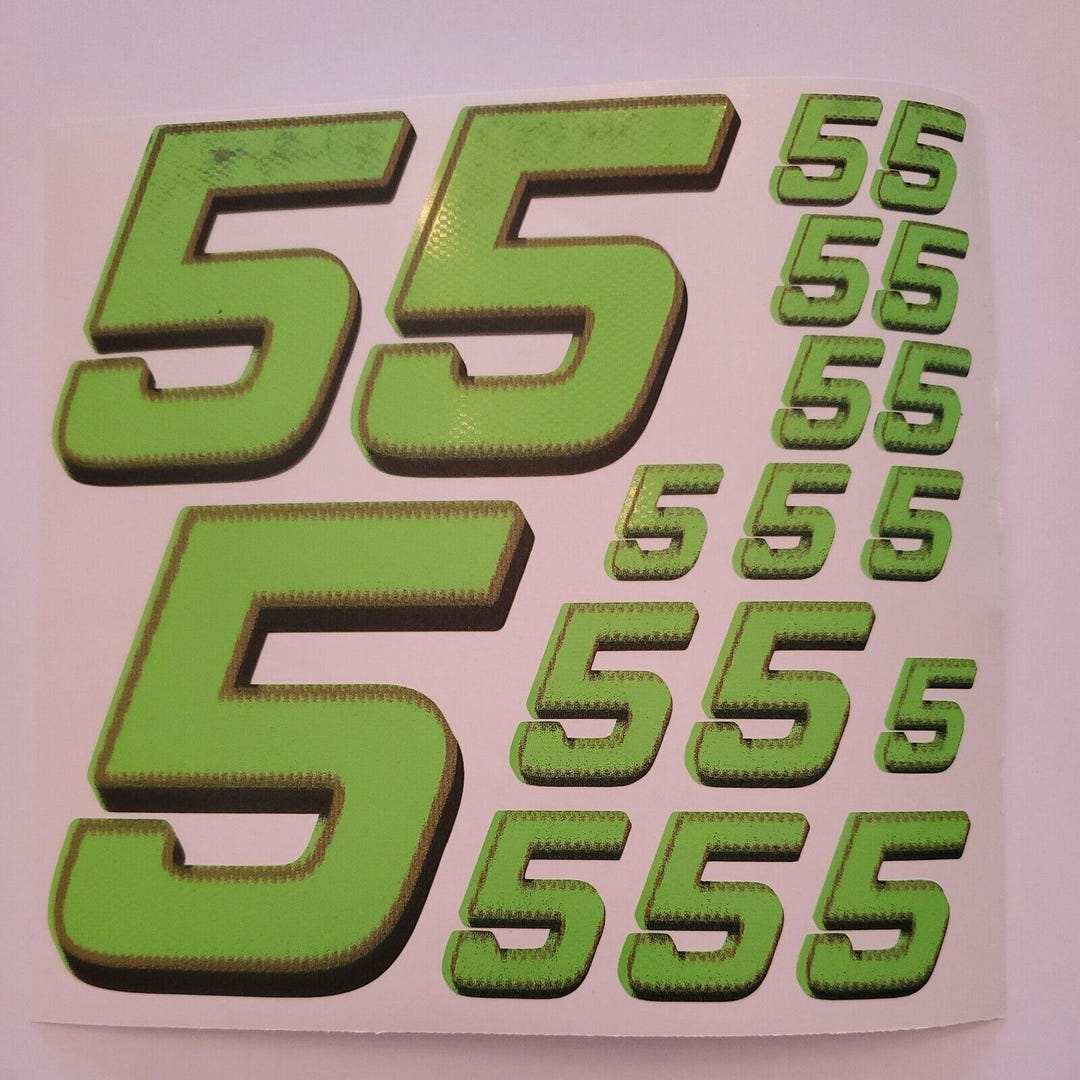 Lime Green Red/blk #5's Racing Vinyl Decal Sheet 1/10-1/12 DEFECTIVE ...