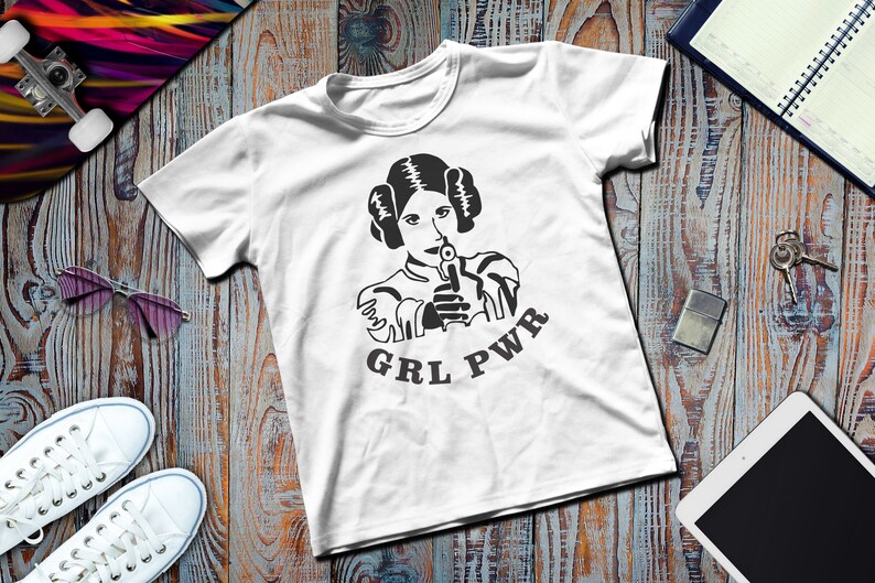 Download Princesa Leia SVG GRL PWR Silhouette svg Star Wars Disney | Etsy