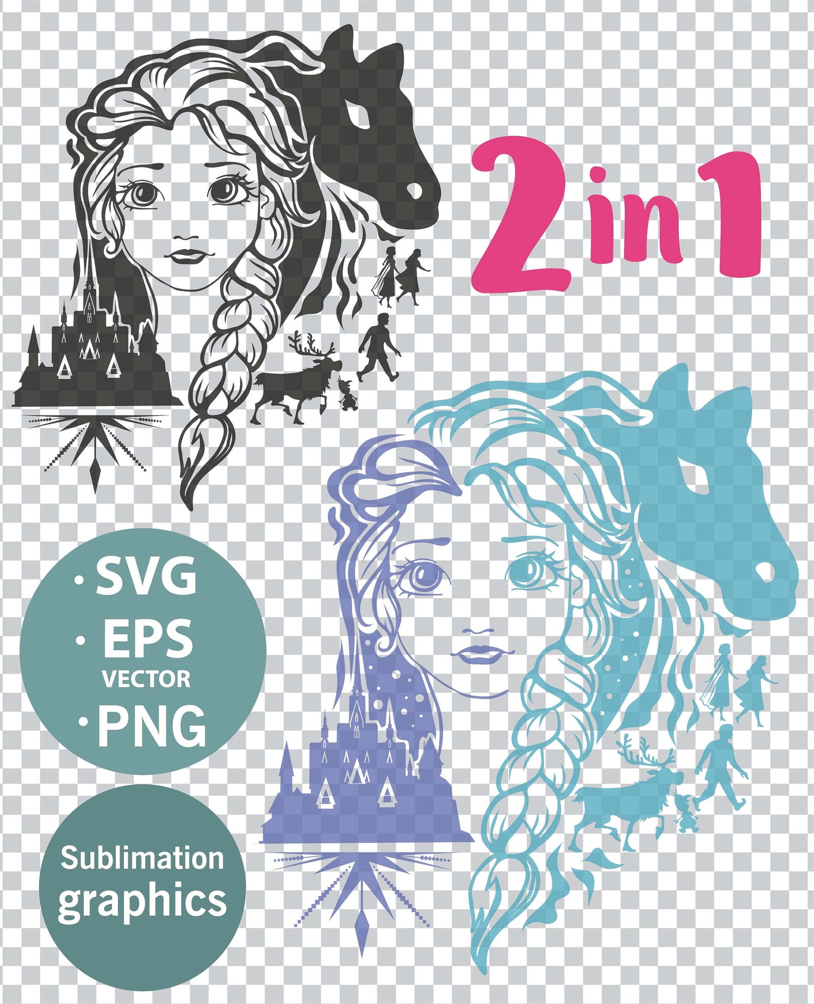 Download Frozen SVG Frozen Silhouette svg Elsa svg Olaf svg Anna | Etsy