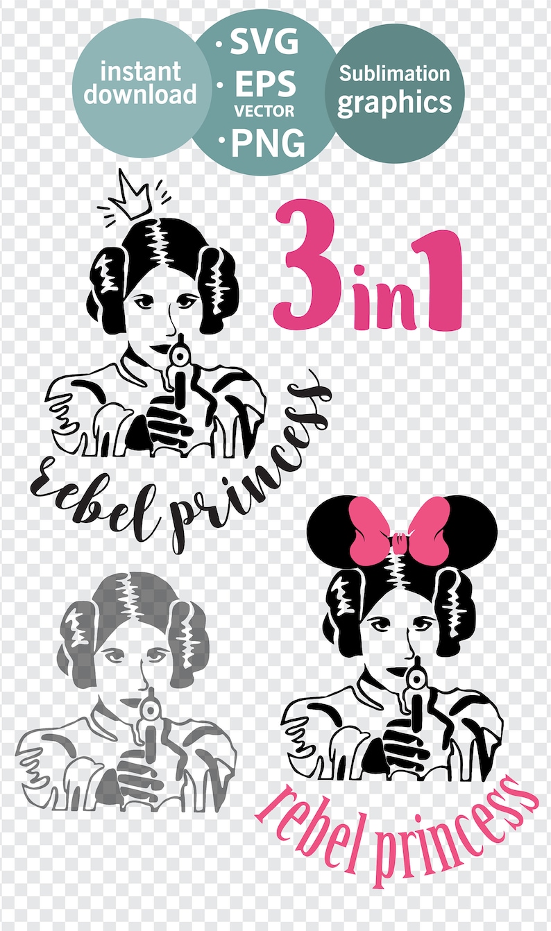 Download Princess Leia SVG Rebel Princess Silhouette svg Star Wars ...