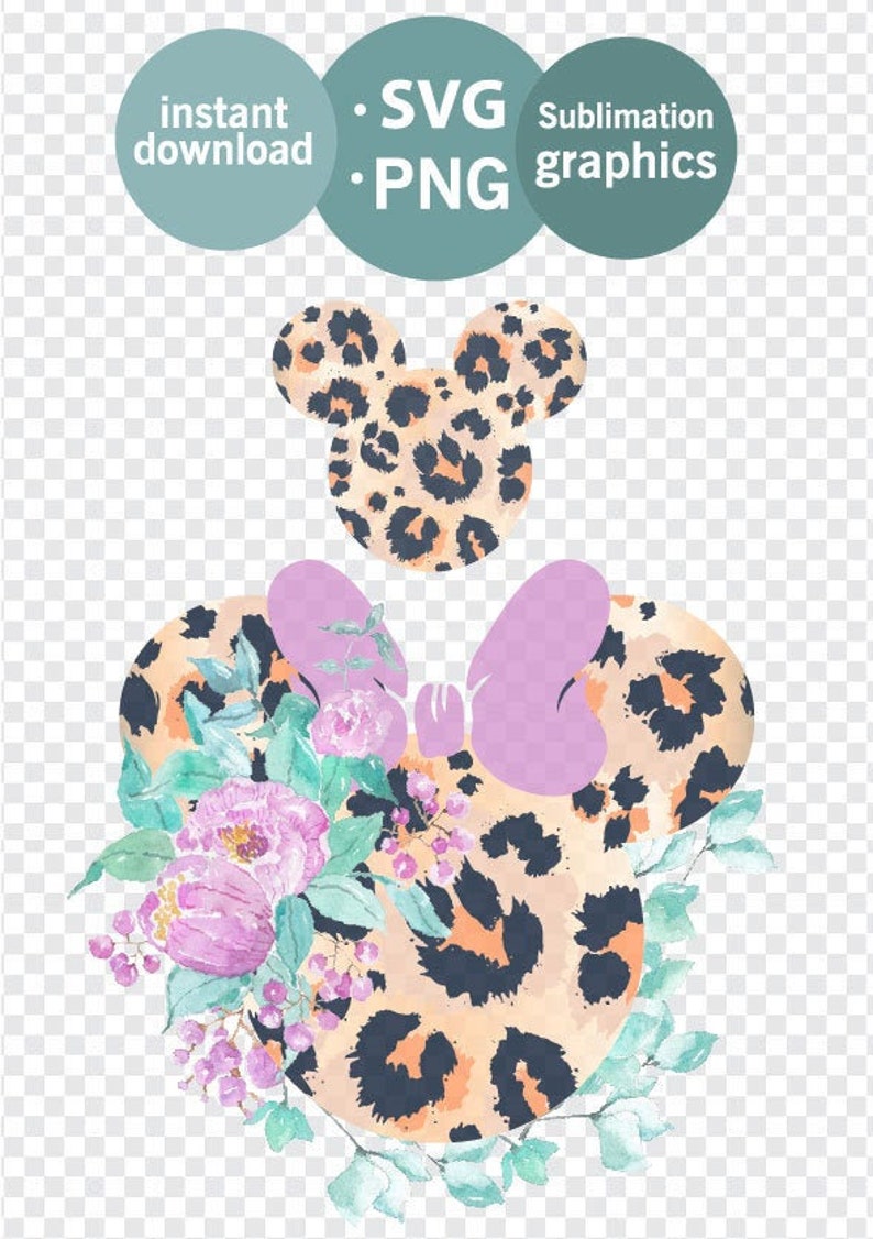 Download Minnie Mouse SVG Mickey Ears SVG Minnie Head with Flowers ...