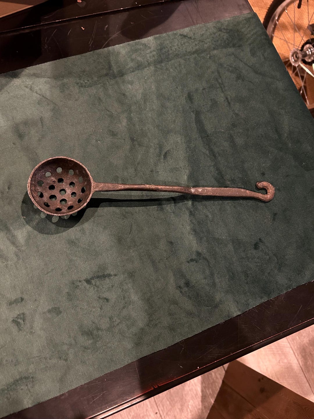 Old Cast Iron Spoon With Holes - Etsy
