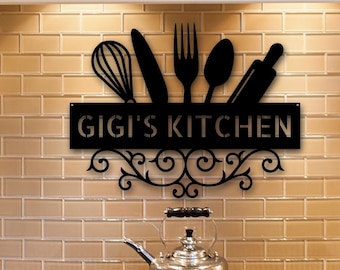 Kitchen Wall Decor, Grandma, Nana, Mom Farmhouse Decor, Personalized Gift for Her, Mother&#39;s Day Gift, Kitchen Sign for Here, Kitchen Sign