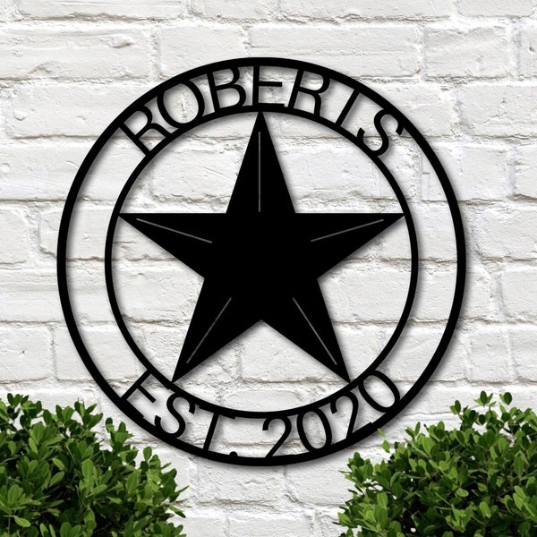 Texas Star, Black Barn Star, Personalized Wall Art With Star, Texas Star Outdoor Decor Texas Star Wall Art Texas Star Door Hanger Porch Sign