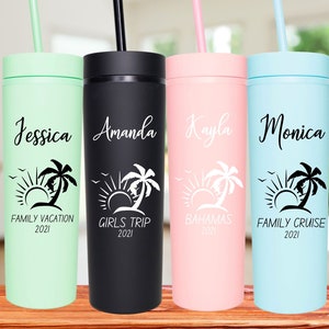 Personalized Vacation Tumbler, Beach Vacation Tumbler, Family Vacation Cups, 2023 Family Trip Gift, Bachelorette Trip, Girls Trip Tumblers