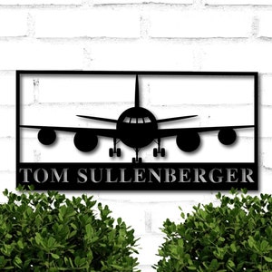 Airplane Hangar Sign, Personalized Pilot Name Sign, Custom Aviation Lover, Airplane Sign, Personalized Airplane Sign, Plane Gift, Nursery