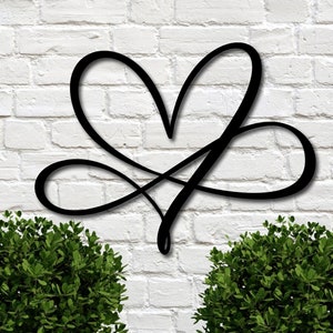 Infinity Heart Metal Design | Infinity Symbol | Wall Art Love Infinity Sign with Heart Intertwined | Infinity Family Sign | Wedding Gift