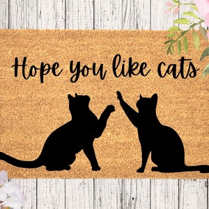 Hope you like cats doormat, Cat Doormat, Cat Rug, I Hope You Like Cat Doormat, Housewarming Gift, Homewarming Gift, Custom Cat Doormat, Cats