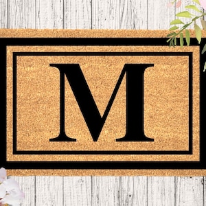 Simple Monogram Door Mat, Wedding Gift, Custom Doormat, Family Monogram Personalized Doormat, Welcome Mat for Front Door, Initial Door Mat