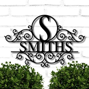 Custom Metal Name Sign | Split Letter Name Sign | Personalized Last Name Sign | Door Hanger | Outdoor Metal Sign | Wedding Gift | Monogram