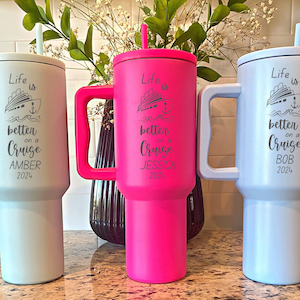 Personalized Cruise Tumblers, Cruise Tumbler, Cruise Cups Personalized, Cruise Water Bottle, Cruise Essentials, Girls Trip Cups, Engraved