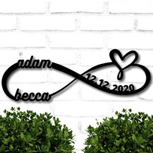 Infinity Sign Containing Names, Infinity Metal Sign, Personalized Metal Infinity Sign, Infinity Sign Name, Infinity Sign Metal Newlywed Gift