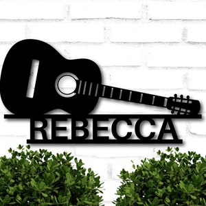 Guitar Name Sign, Personalized Metal Sign, Music Gift, Musician Gift, Personalized Name Sign, Metal Name Sign, Music Room Decor, Music Decor