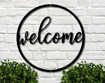 Welcome Metal Sign | Etsy