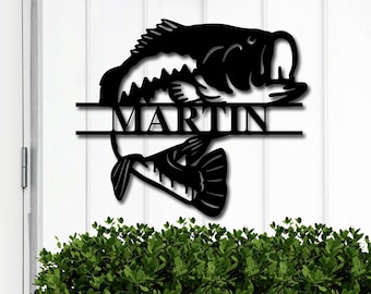 Fishing Gifts for Men, Fishing Gifts, Fishing Decor, Fishing Gift, Metal Fish Wall Art, Bass Fishing Decor, Fish Gifts for Boyfriend, Fish