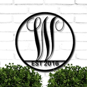 Farmhouse Circle Family Monogram Sign ~ Metal Monogram ~ Personalized Gifts ~ Backsplash Decor ~ Modern Farmhouse Decor ~ Sign for Outside