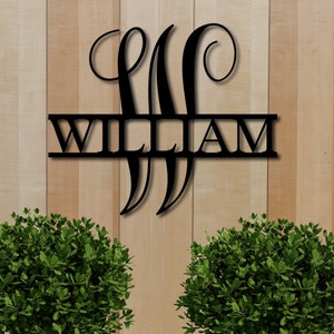 Personalized Family Name Metal Sign, Housewarming Gift, Metal Monogram Sign, Door Hanger, Last Name Sign, Metal Wall Art, Wedding Gift
