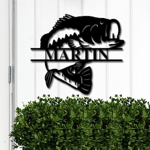 Fischen-Geschenke für Männer, Fischen-Geschenke, Fischen-Dekor, Fischen-Geschenk, Metallfisch-Wand-Kunst, Bass-Angeln-Dekor, Fisch-Geschenke für Freund, Fisch