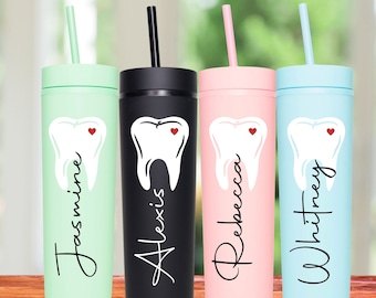 Personalized Tooth, Dentist Cup, Dental Hygienist Assistant Gift, Dentist Gifts for Her, Dentist Office Gifts, Hygienist Gift, Dental Gifts