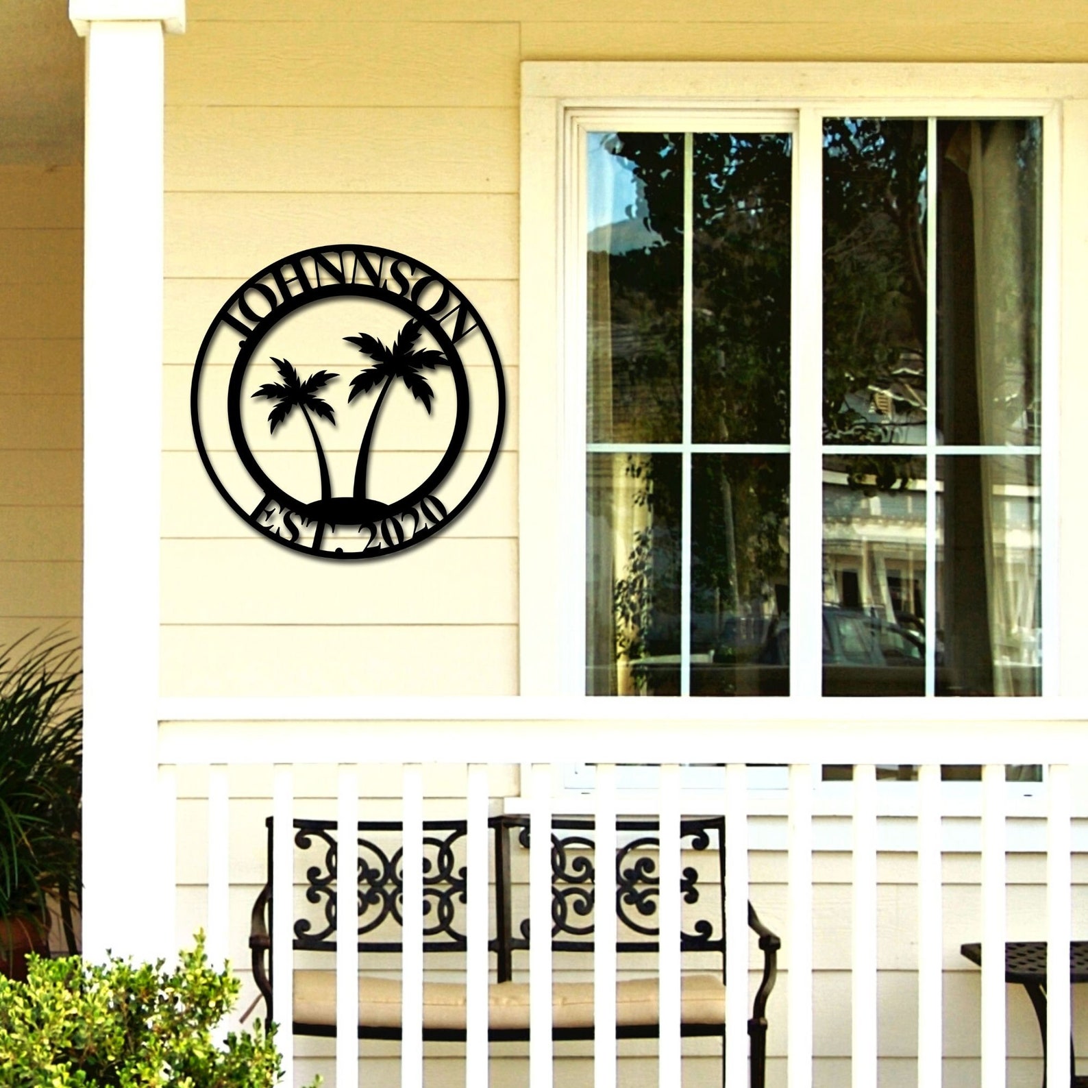 Personalized Metal Palm Tree Sign Personalized Palm Etsy