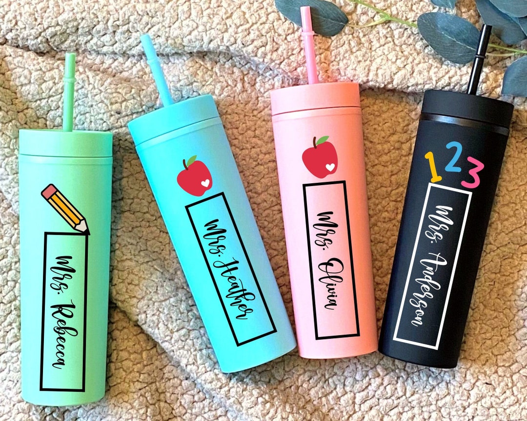 Teacher Gift Tumbler With Straw Teacher Water Bottle, Tumbler for