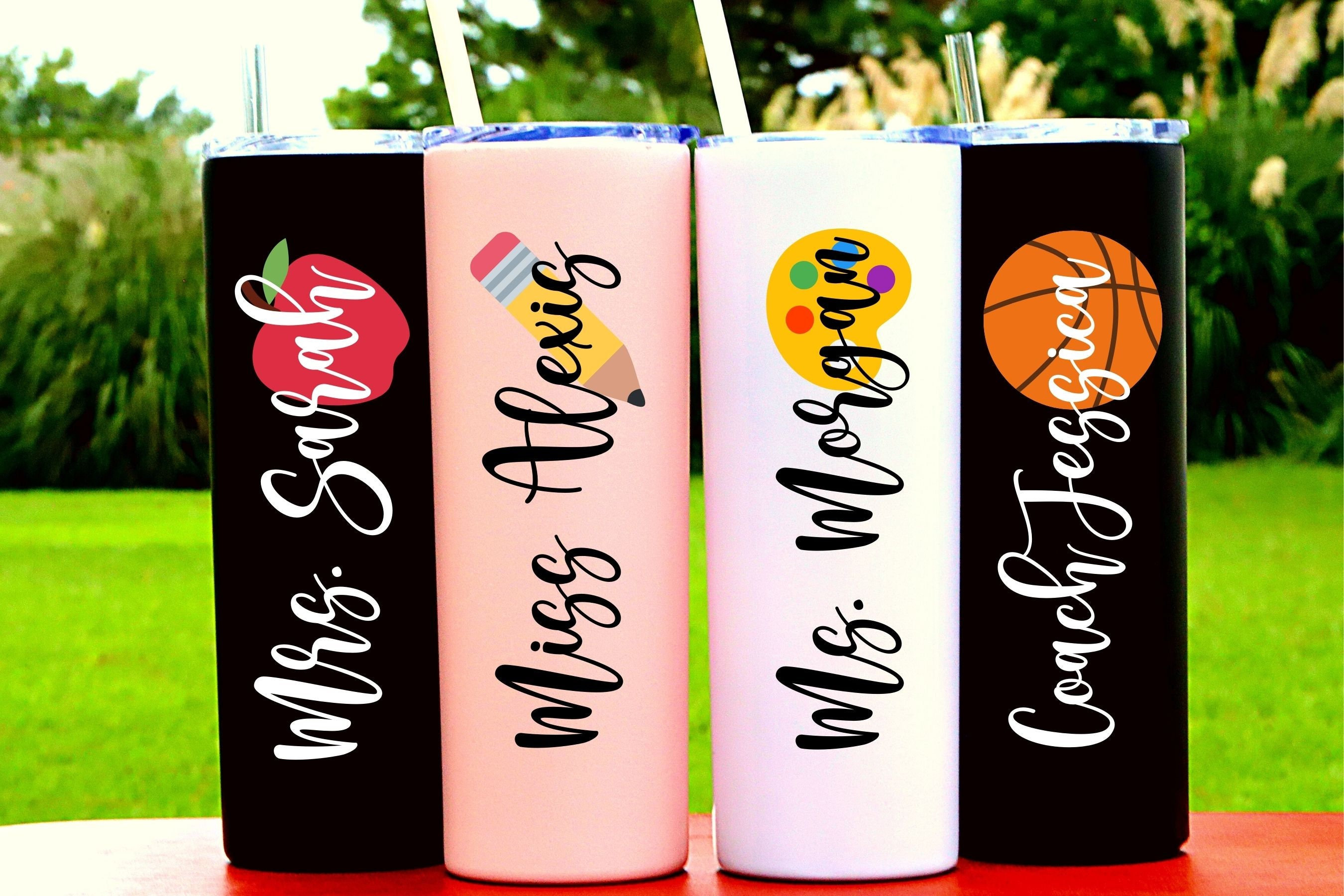 Personalized Tumbler With Lid and Straw, Bridesmaids Gifts, Acrylic Custom  Tumbler, Skinny Tumbler, Personalized Gift, Teacher Gift Cup 