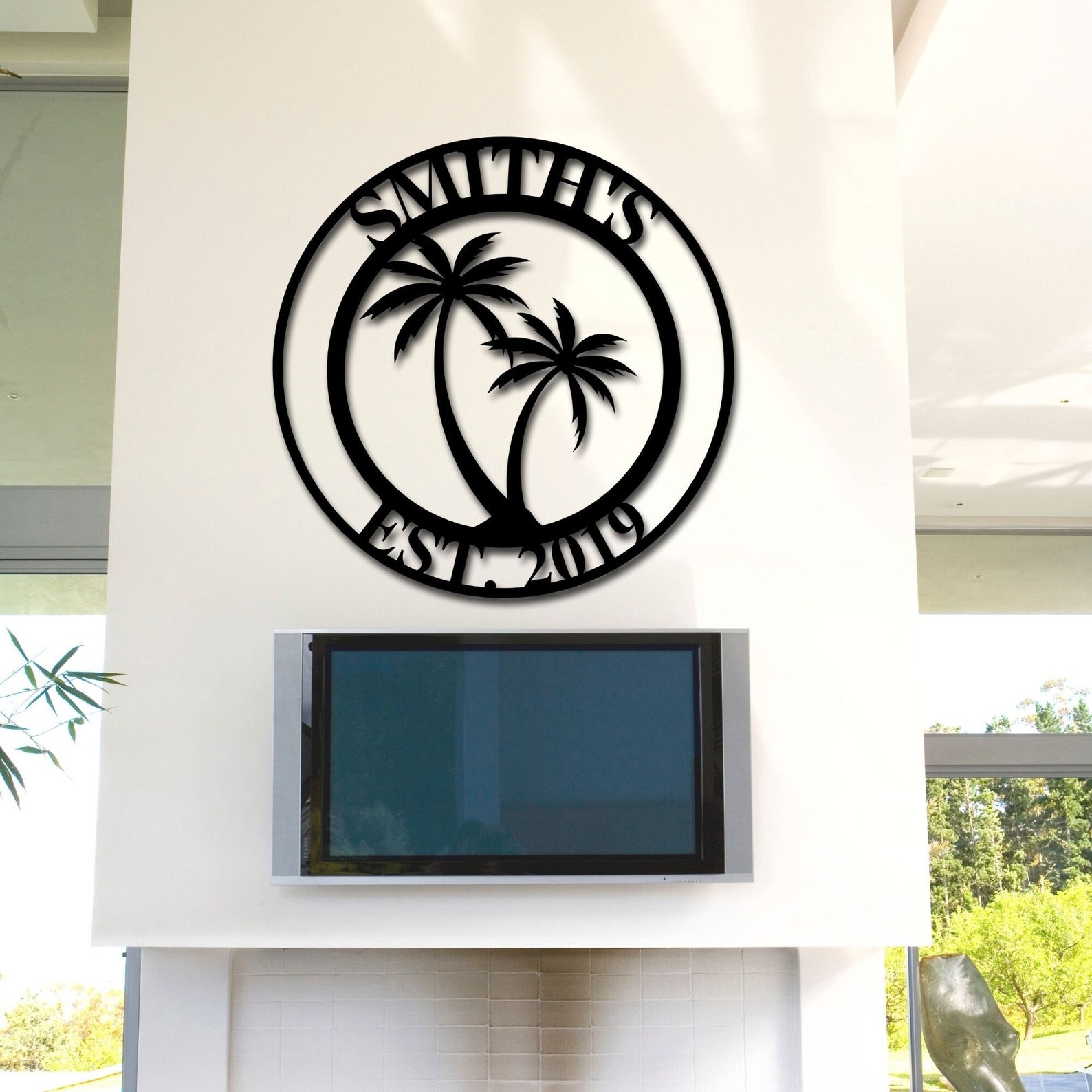 Personalized Metal Palm Tree Sign Personalized Palm Etsy
