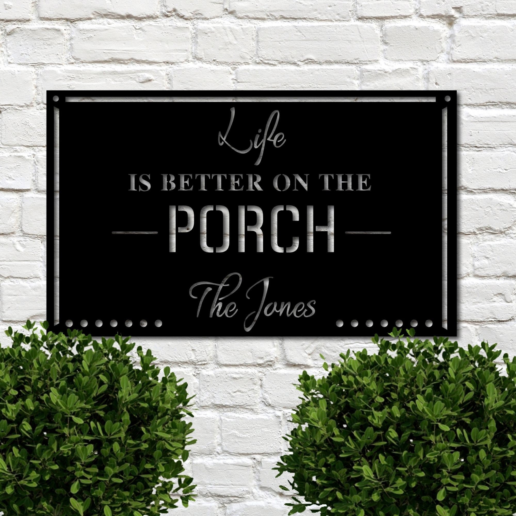 Personalized Life is Better on the Porch Metal Sign Front - Etsy