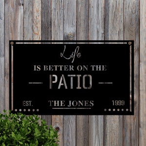 Patio Metal Sign, Welcome to Our Patio Sign, Metal Porch Sign, Porch ...