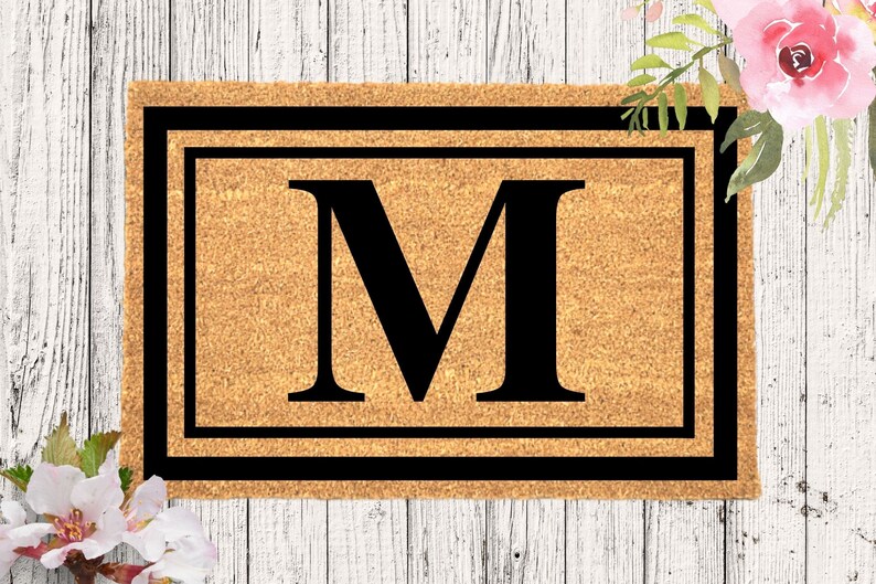 Simple Monogram Door Mat - “V”