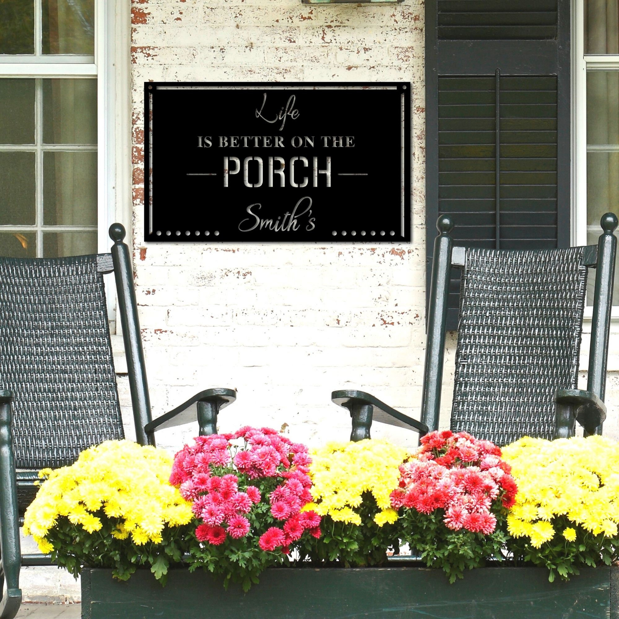Personalized Life is Better on the Porch Metal Sign Front - Etsy