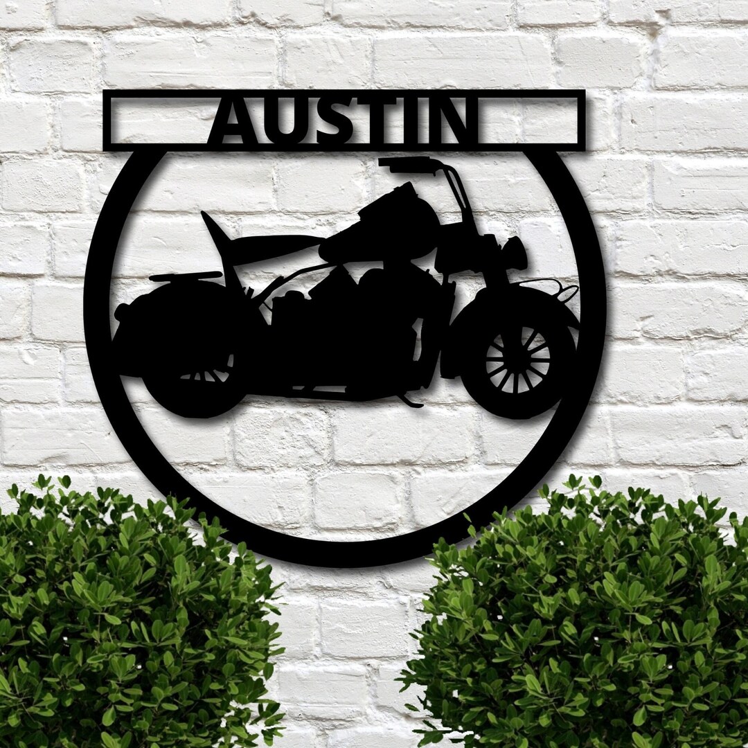 Personalized Motorcycle Sign, Gift for Dad, Custom Metal Sign ...