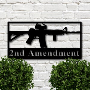 AR15 Metal Wall Art, Custom Metal Art, Man Cave Metal Wall Decor, Gifts for Him, Gun Art, Fathers Day Gift, Second Amendment Art, Gun Sign image 2