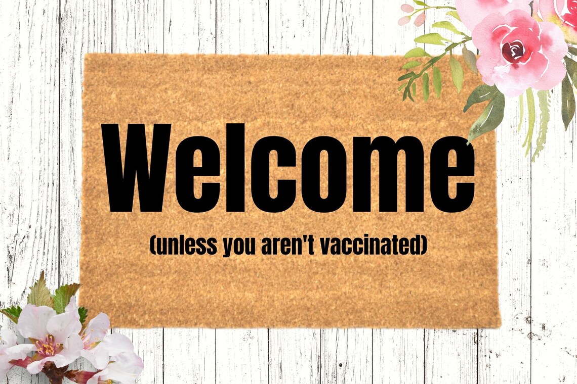Vaccinated Mat Vaccinated Door Mat Unless Etsy