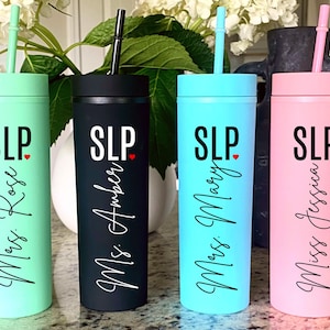 SLP Gifts, Speech Language Pathologist Gift, Speech Therapy Gift, Slp Tumbler, Slp Cup, Speech Therapist Gift Slp Water Bottle Tumbler Gift
