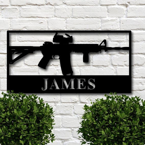 AR15 Metal Wall Art Custom Metal Art Man Cave Metal Wall Etsy