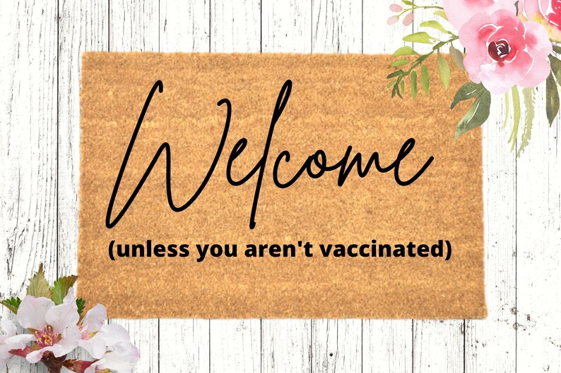 Vaccinated Mat Vaccinated Door Mat Unless Etsy