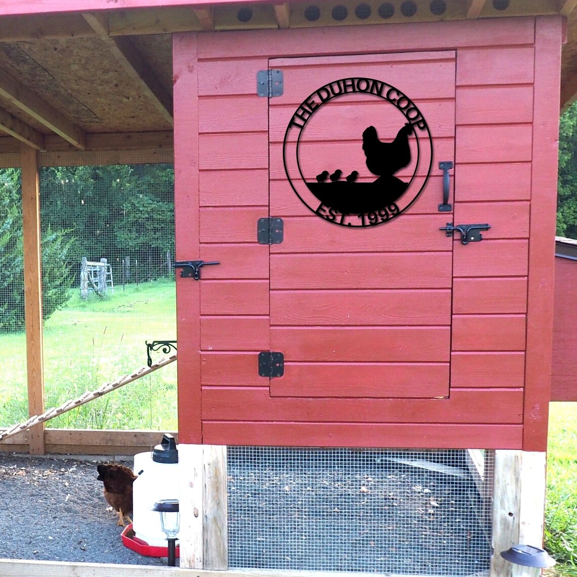 Personalized Chicken Coop Sign Custom Hen House Sign Metal Etsy