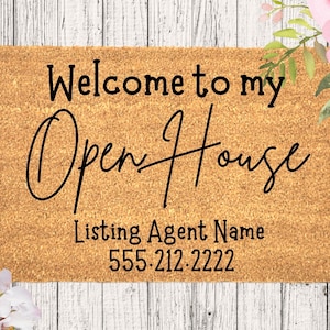 Open House Door Mat, Real Estate Agent Gift, Realtor Doormat, House for Sale Doormat, Real Estate Doormat, Realtor Door Mat, Open House Mat