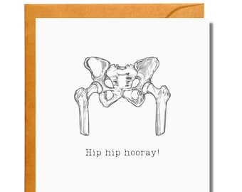 Hip Hip Hooray | Congratulations Card | New Job | Retirement | Pun Card | CO9