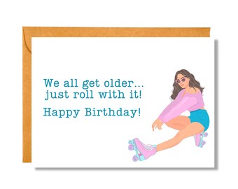 Just Roll With It | Funny Birthday | Pun Card | BD39