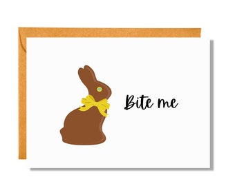 Bite Me | Easter Card | Pun Card | Funny Easter Card | EA9