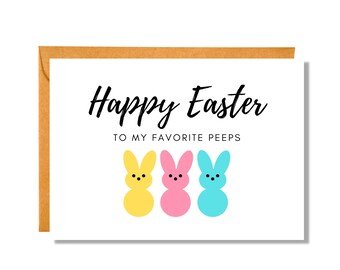 Happy Easter to My Favorite Peeps | Easter Card | Pun Card | Funny Easter Card | EA11