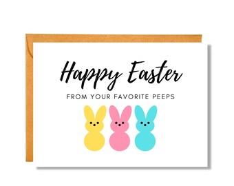 Happy Easter from Your Favorite Peeps | Easter Card | Pun Car | Funny Easter Card | EA7