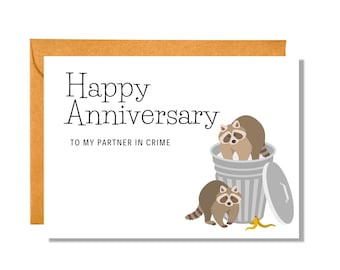 Happy Anniversary to My Partner in Crime | Anniversary Card | Funny Card | AV3