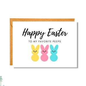 Happy Easter to My Favorite Peeps Easter Card Pun Card Funny Easter Card EA11 image 1