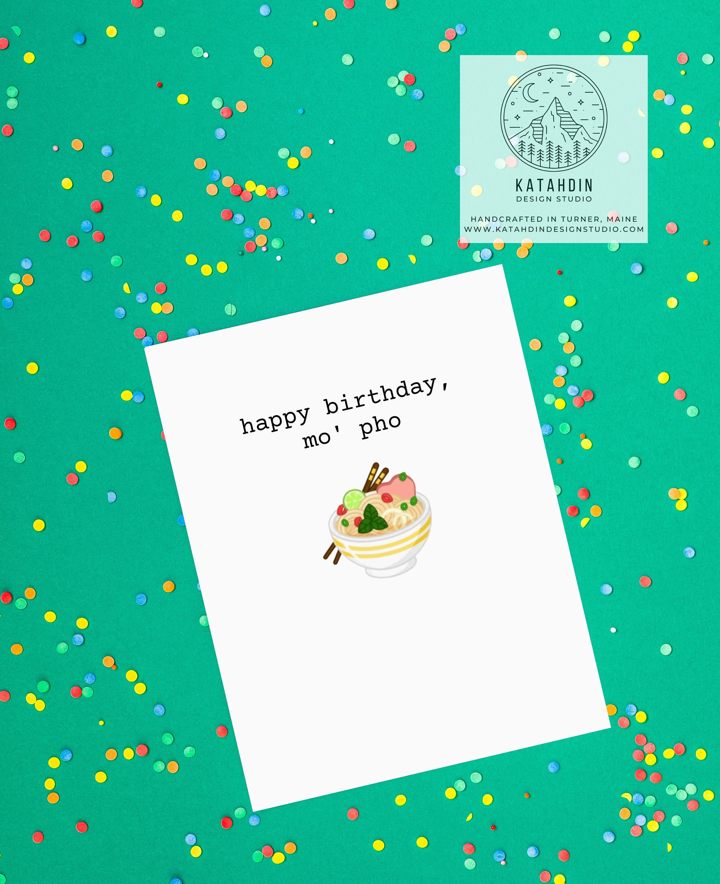 Happy Birthday, Mo' Pho - Handmade Greeting Card - Blank Inside -…