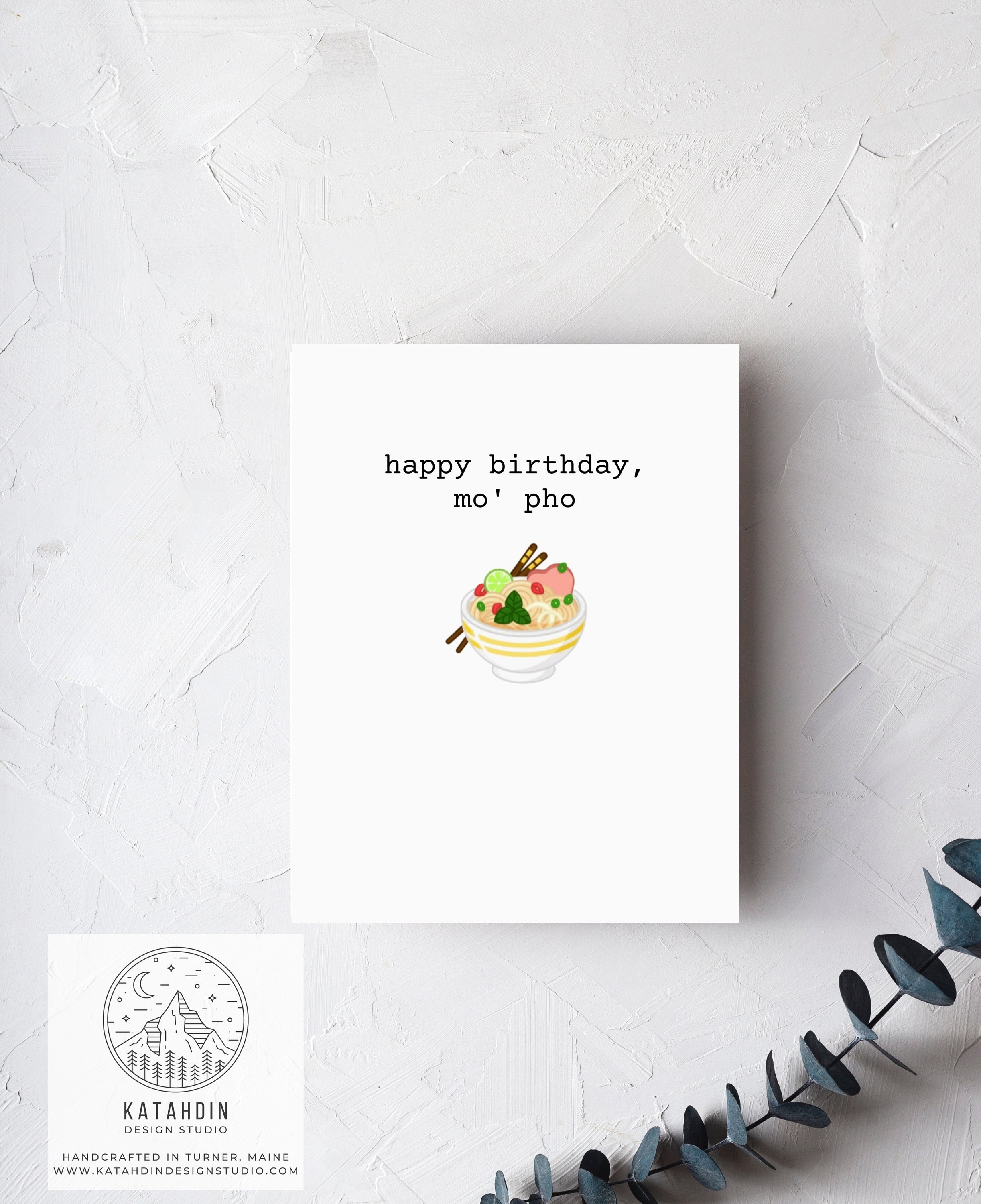 Happy Birthday Mo' Pho Handmade Greeting Card Blank | Etsy
